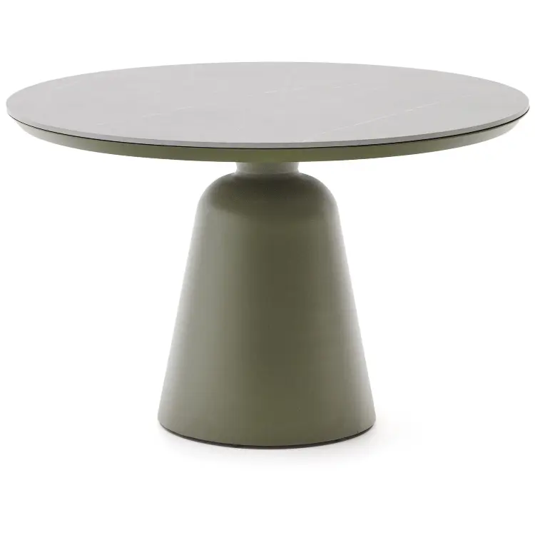 Уличный стол Tudons из алюминия с зеленой столешницей Ø120 см