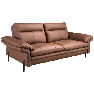 Коричневый кожаный 3-местный диван модель 6242