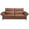 Коричневый кожаный 3-местный диван модель 6242