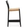 Analy Полубарный стул из массива дуба с черной отделкой и сиденьем из веревки 65 см