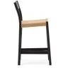 Analy Полубарный стул из массива дуба с черной отделкой и сиденьем из веревки 65 см