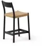 Analy Полубарный стул из массива дуба с черной отделкой и сиденьем из веревки 65 см