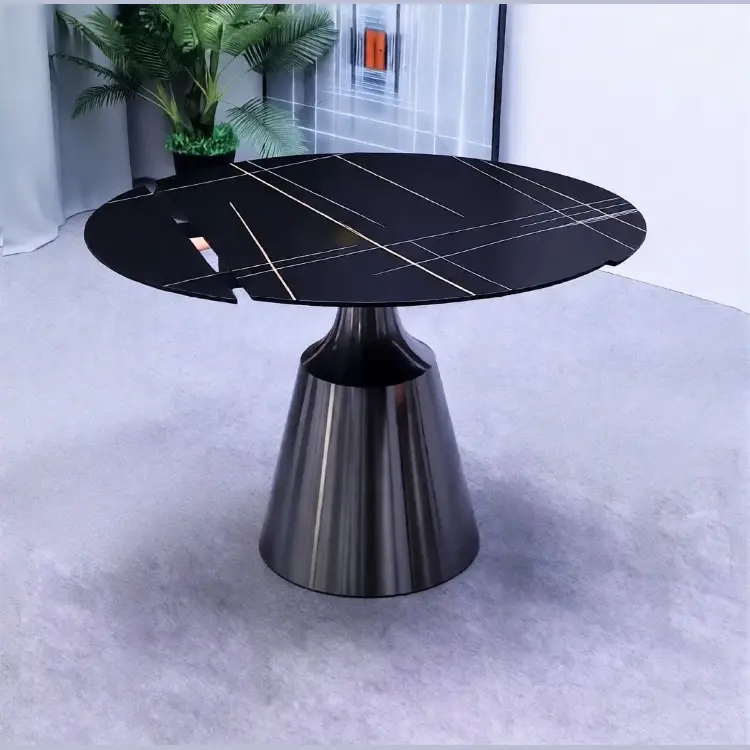 Стол обеденный раскладной круглый YODA Black