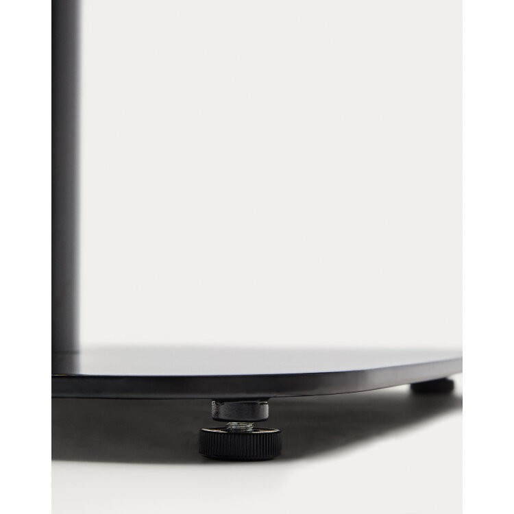 Dina Стол из меламина с ореховой отделкой и металлической черной ножкой 70 x 70 x 70 см