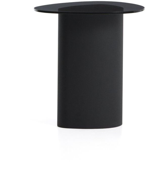 Приставной столик Olir из черной стали и закаленного стекла, 48 x 46,8 см