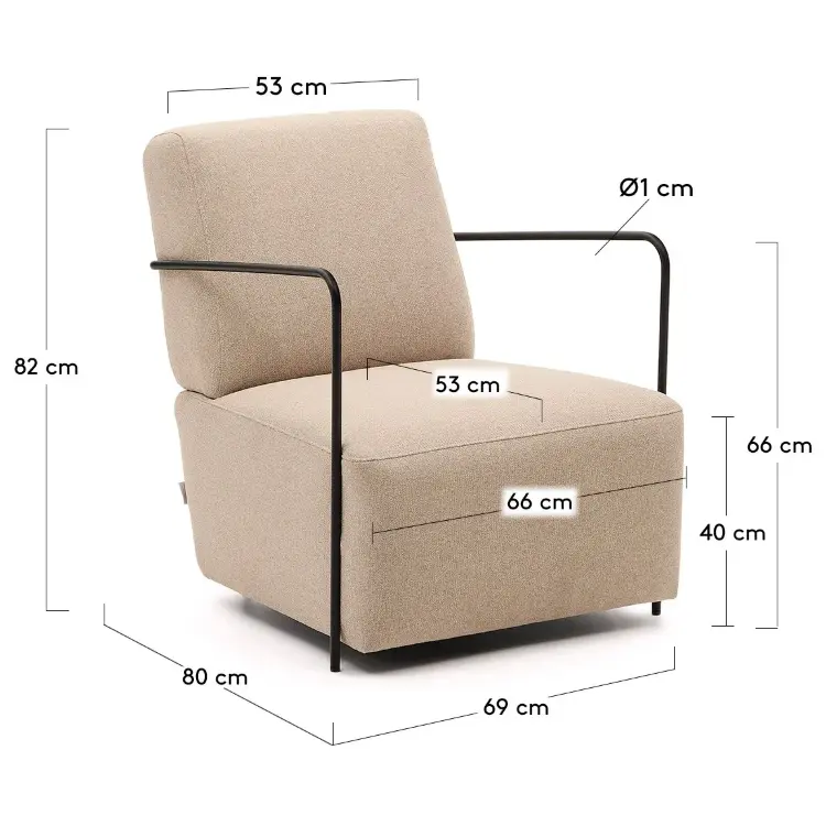 Кресло Gamer бежевого цвета с черным металлом