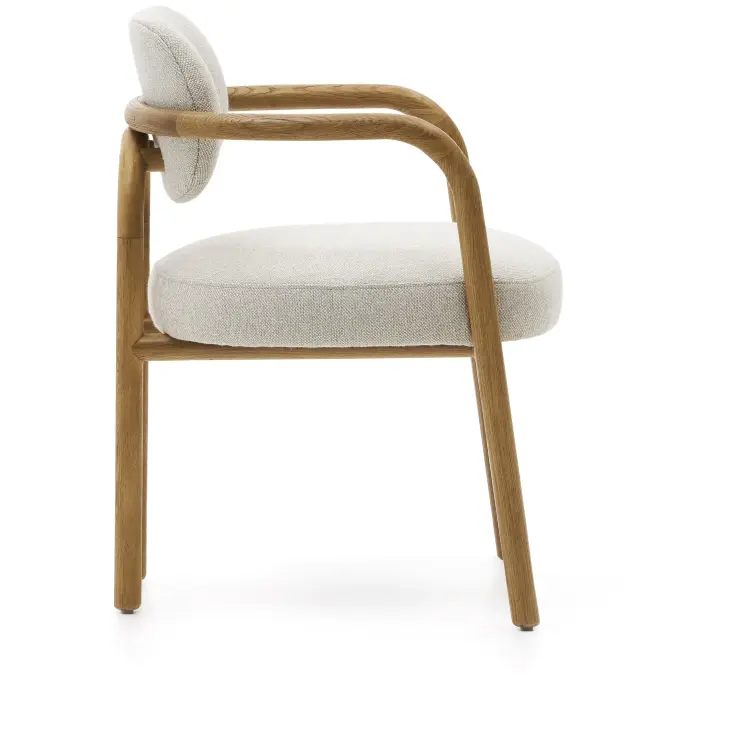 Melqui Бежевый стул из массива дуба с натуральной отделкой