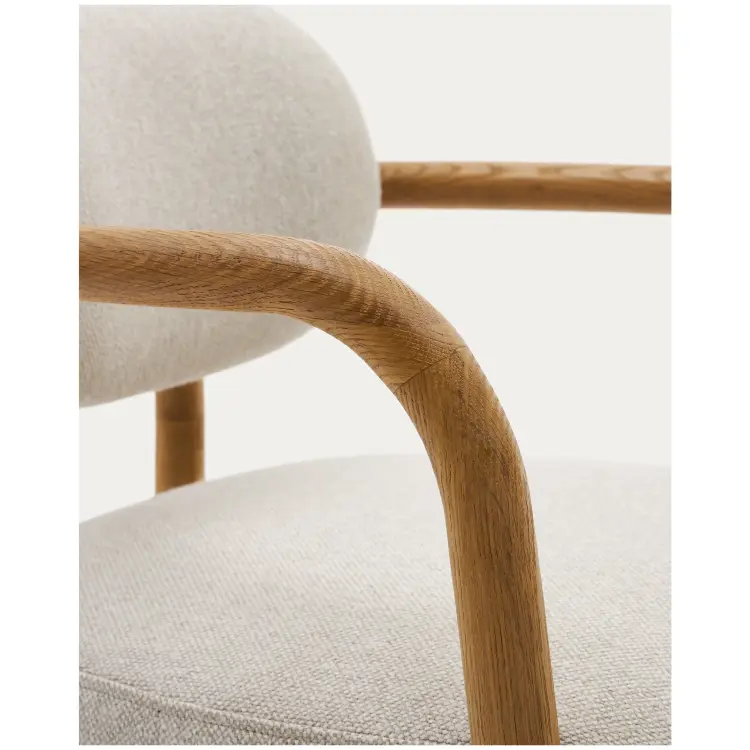 Melqui Бежевый стул из массива дуба с натуральной отделкой