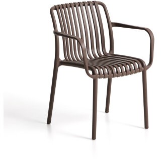 Уличный стул Isabellini из пластика коричневого цвета