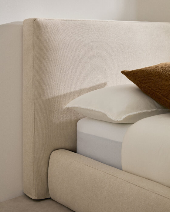 Кровать Blok бежевая со съемными чехлами под матрас 90 х 200 см