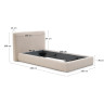 Кровать Blok бежевая со съемными чехлами под матрас 90 х 200 см