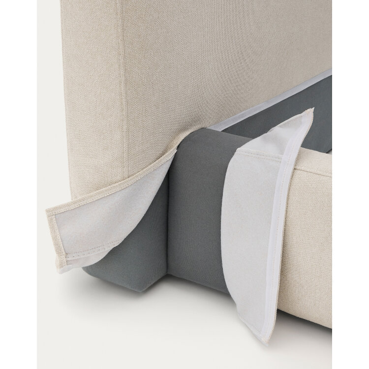 Кровать Blok бежевая со съемными чехлами под матрас 90 х 200 см