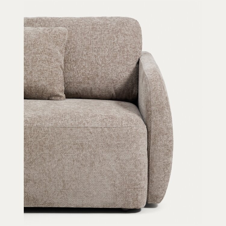 Трехместный диван-кровать Laira из бежевой синели, 218 см