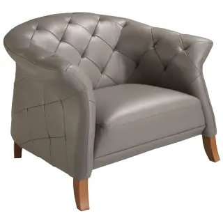 Кресло 5132/EX007-1P-T541029 серое кожаное