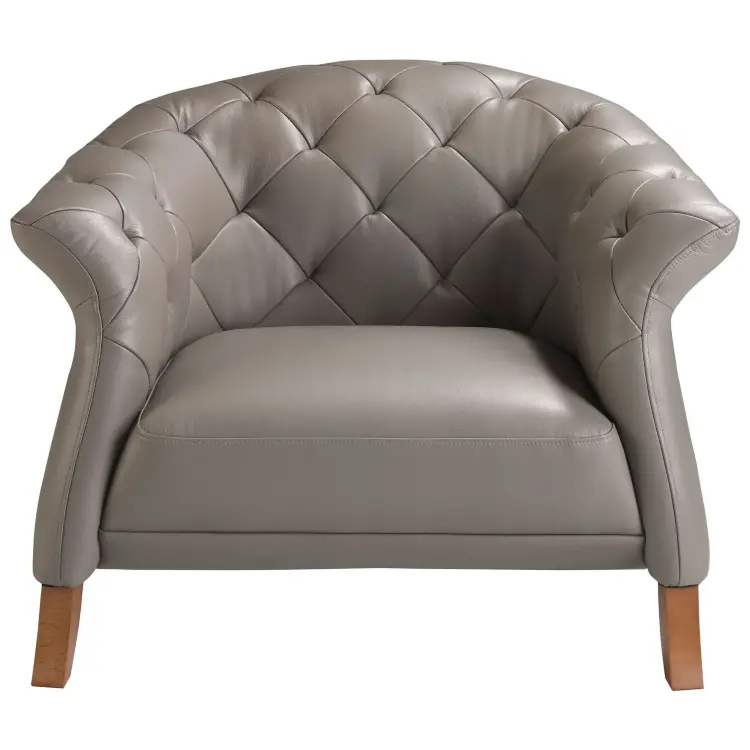 Кресло 5132/EX007-1P-T541029 серое кожаное