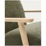 Кресло Meghan из зеленого шенилла с массивом бука в натуральной отделке