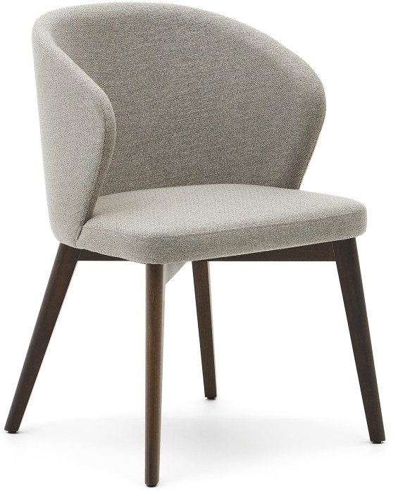 Стул Darice из коричневой синели с ножками в темной отделке