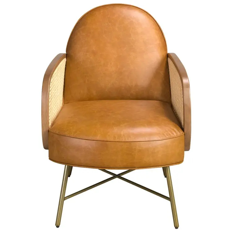 Коричневое кожаное кресло модель 5162