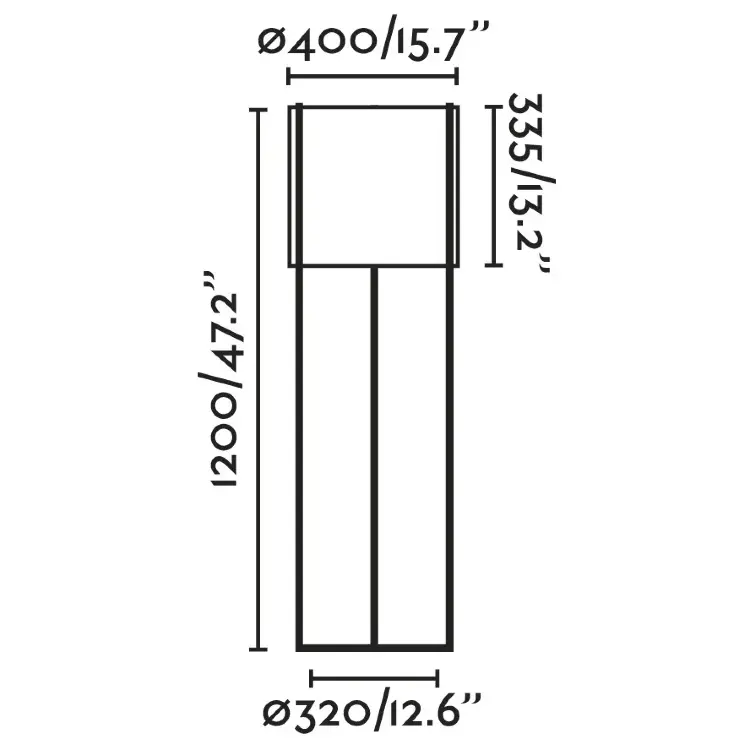 Торшер Drum черный с черным абажуром