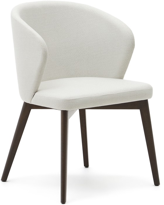 Стул Darice из бежевой синели с ножками в темной отделке