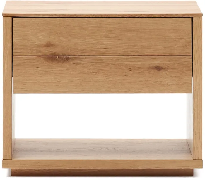 Alguema Прикроватная тумба из шпона дуба с натуральной отделкой 40 x 50 см