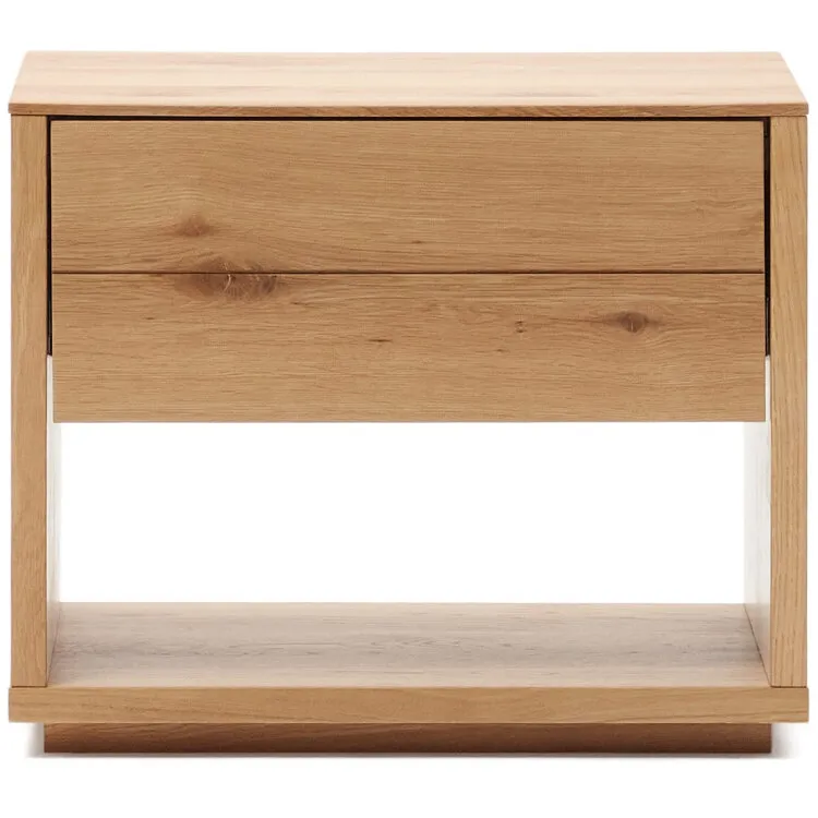 Alguema Прикроватная тумба из шпона дуба с натуральной отделкой 40 x 50 см