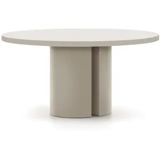 Круглый стол Nealy из лакированного МДФ в отделке экрю, Ø 150 см