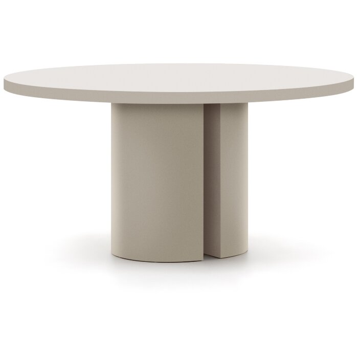 Круглый стол Nealy из лакированного МДФ в отделке экрю, Ø 150 см