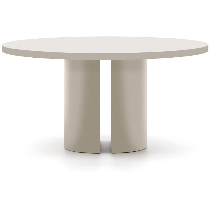 Круглый стол Nealy из лакированного МДФ в отделке экрю, Ø 150 см