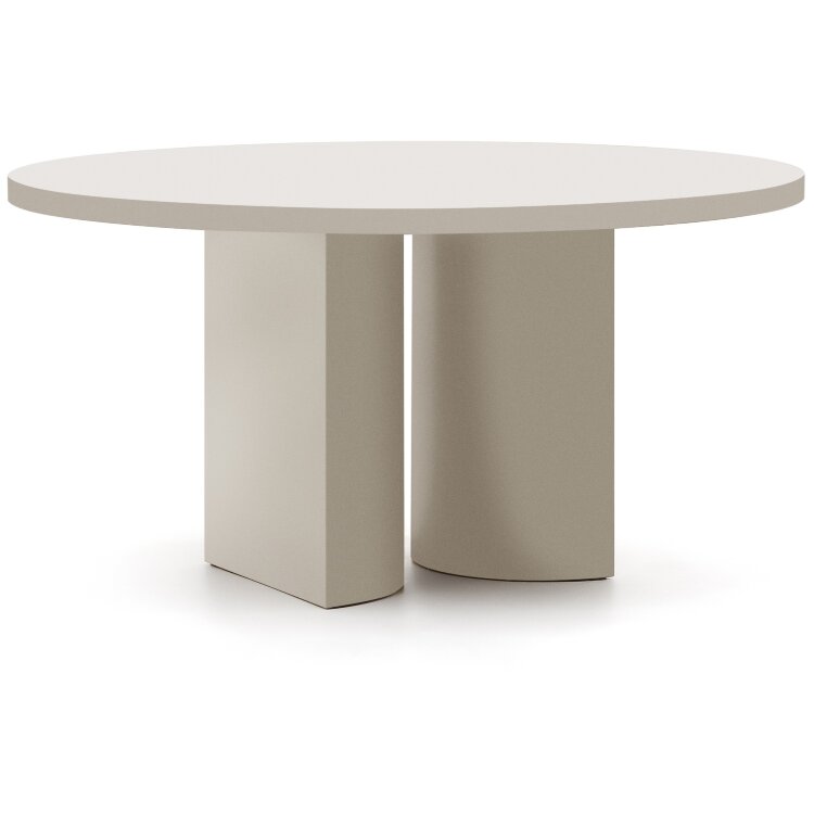 Круглый стол Nealy из лакированного МДФ в отделке экрю, Ø 150 см