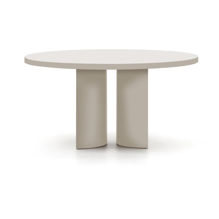 Круглый стол Nealy из лакированного МДФ в отделке экрю, Ø 150 см