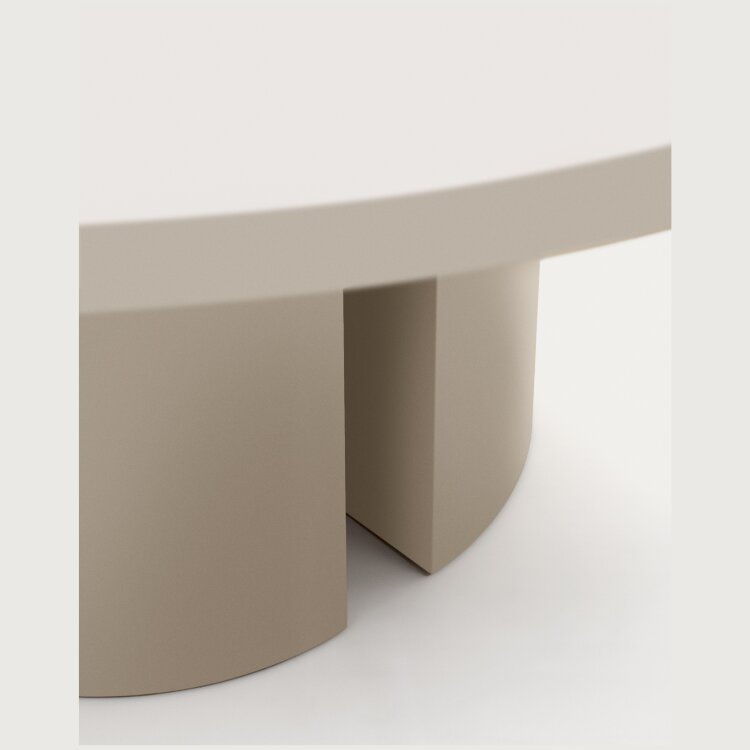 Круглый стол Nealy из лакированного МДФ в отделке экрю, Ø 150 см