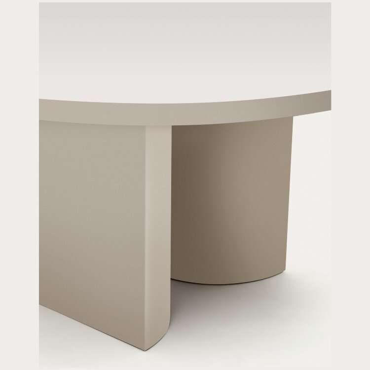 Круглый стол Nealy из лакированного МДФ в отделке экрю, Ø 150 см