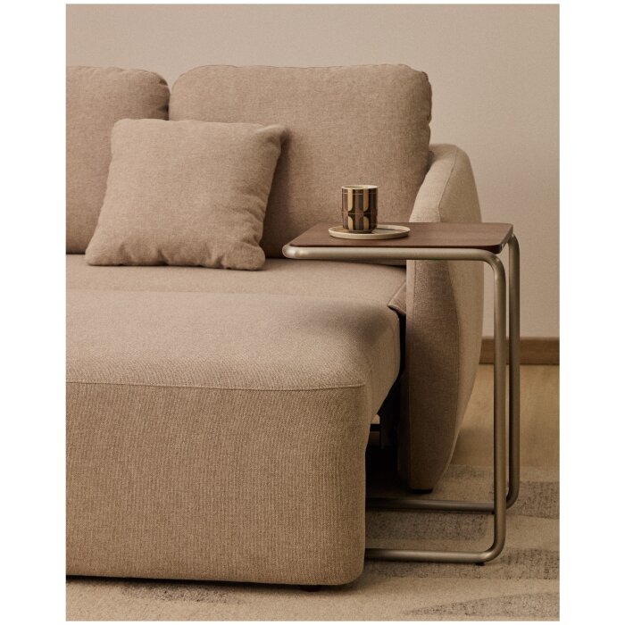 Трехместный диван-кровать Laira из бежевого шенилла, 218 см