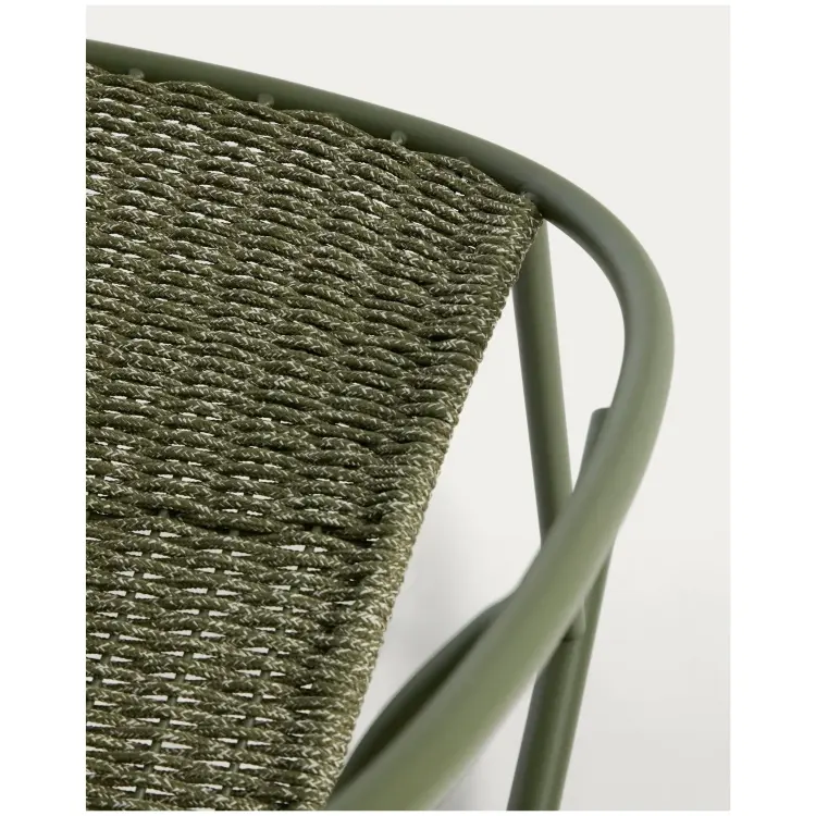 Уличное кресло-качалка Atrani из оцинкованной стали и зеленой веревки