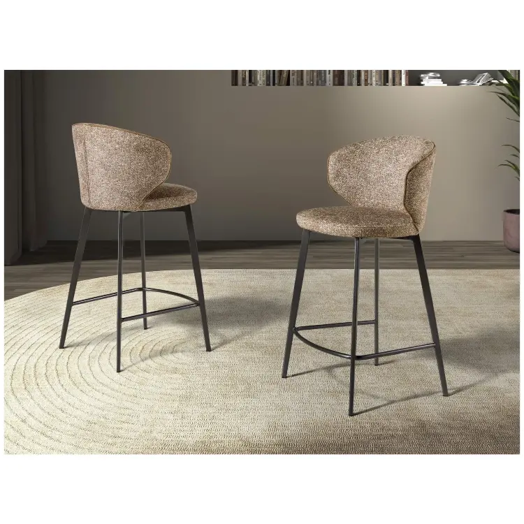 Барный стул 4241 с обивкой из коричневой мраморной ткани