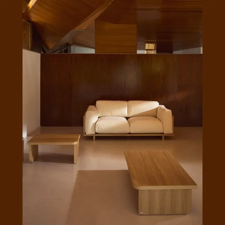 Oaq Журнальный столик из шпона дуба с натуральной отделкой 140 x 75 см