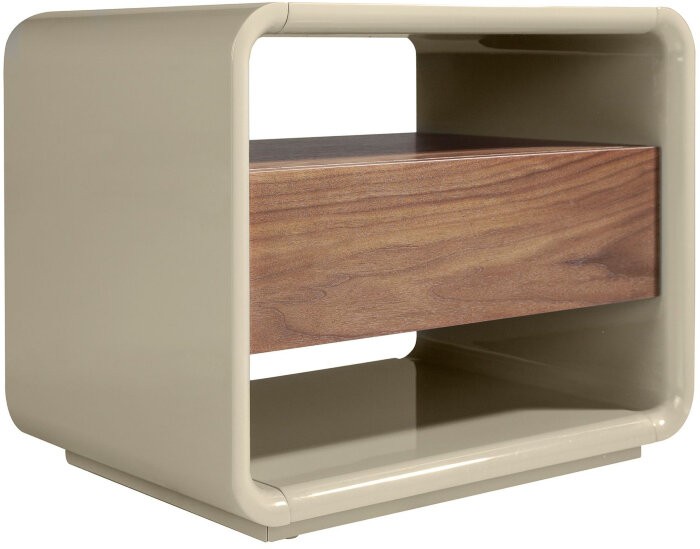 Прикроватная тумбочка 7134/MB2202NS из ореха и лакированного МДФ