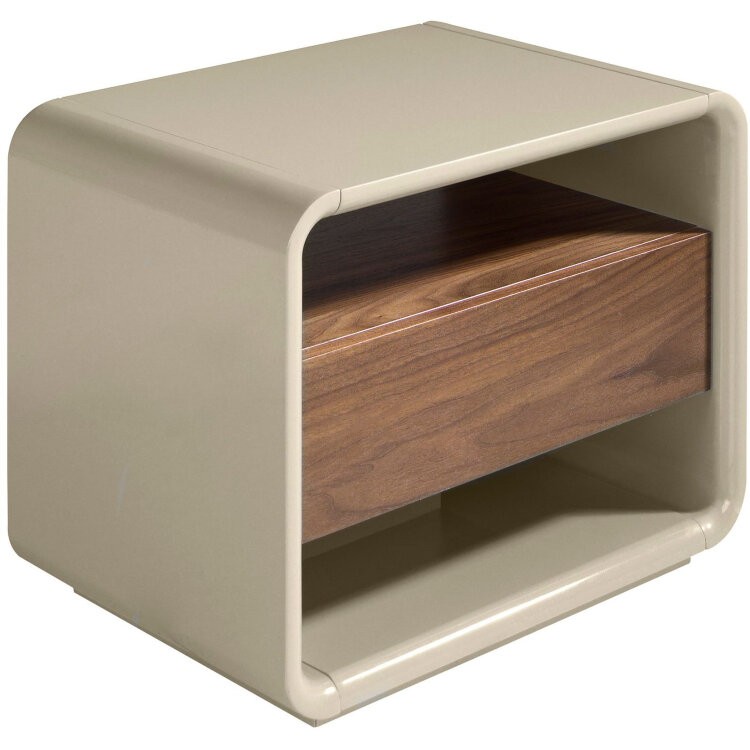 Прикроватная тумбочка 7134/MB2202NS из ореха и лакированного МДФ