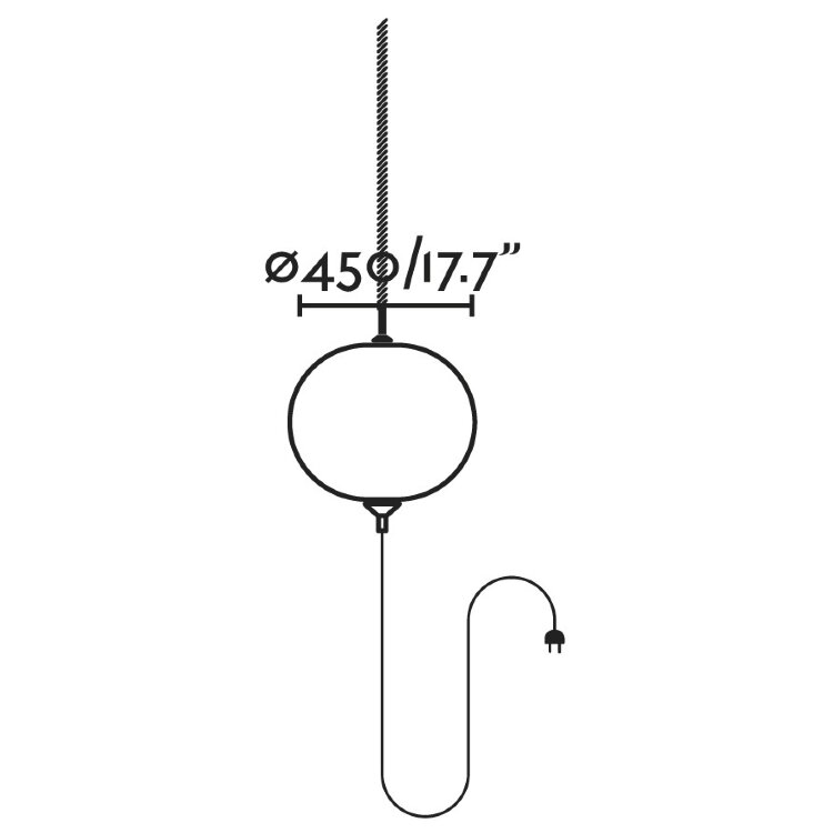 Подвесной/переносной уличный светильник Saigon R45 с отверстием для заглушки