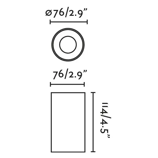 Потолочный светильник PUK черный Ш76 LED 7W 2700K 50°