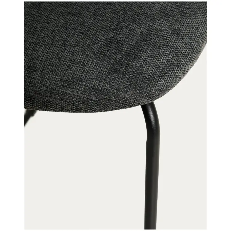 Полубарный стул Meli из серой синели с металлическими ножками, 65 см