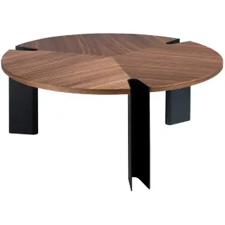 Журнальный стол 2113/MH2206A из орехового дерева и черной стали