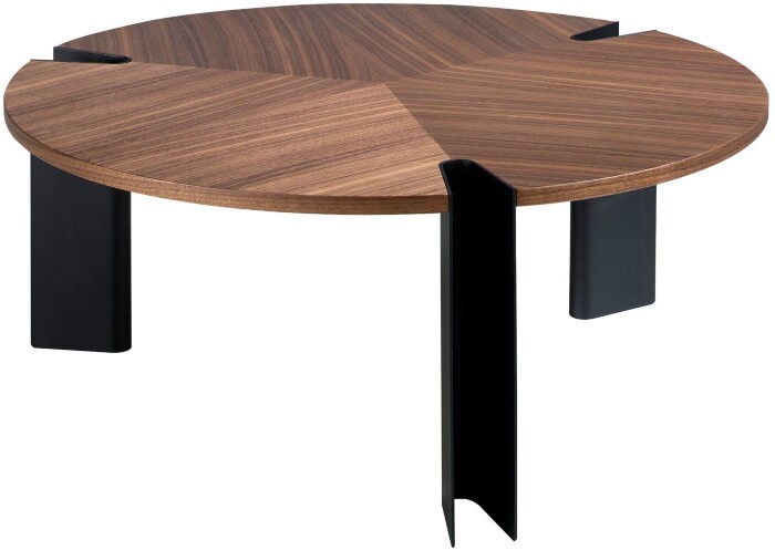 Журнальный стол 2113/MH2206A из орехового дерева и черной стали