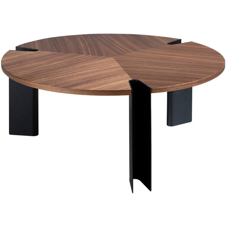 Журнальный стол 2113/MH2206A из орехового дерева и черной стали