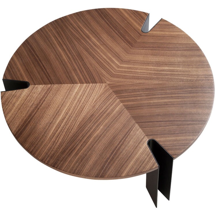 Журнальный стол 2113/MH2206A из орехового дерева и черной стали