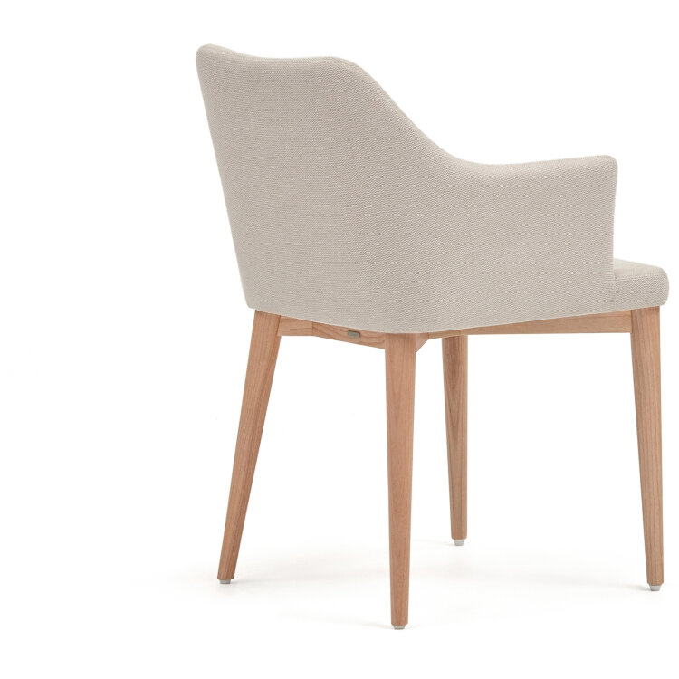 Стул Croft из бежевой синели с ножками из массива ясеня