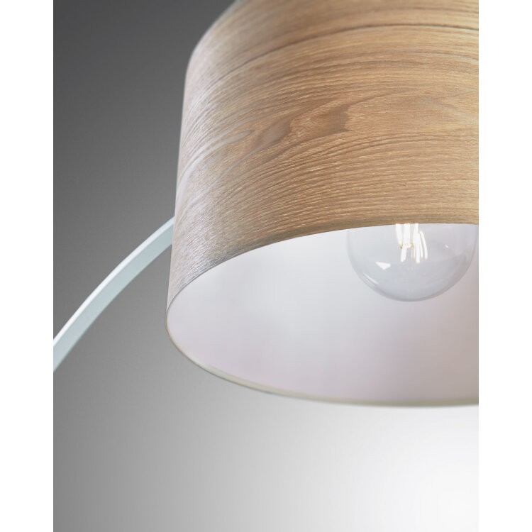 Торшер Juhe с отделкой из ясеня с белым металлом и мрамором