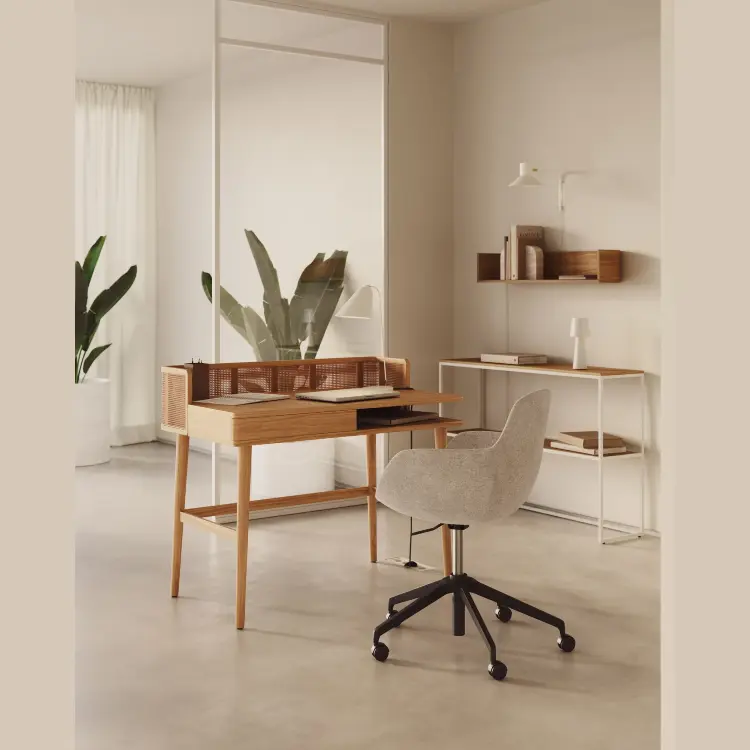 Araxi Письменный стол из массива ясеня и ротанга 105 x 62 см