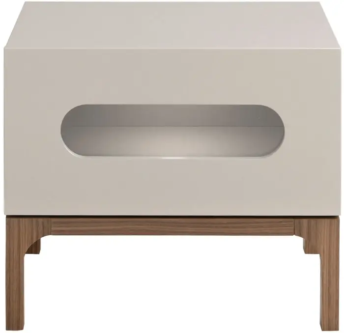 Прикроватная тумбочка 7144/CP2205H серого и орехового дерева с подсветкой